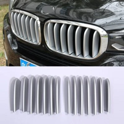 Front Grill Cover Trim ABS Chrome Sequins 14pcs For BMW X5 X6 F15 F16 2014-2017 - Image 1 of 4
