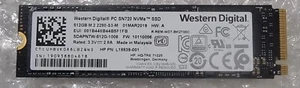 Western Digital PC SN720 M.2 NVME 512GB SSD SDAPNTW-512G-1006 Hp Dell Laptop - Afbeelding 1 van 1
