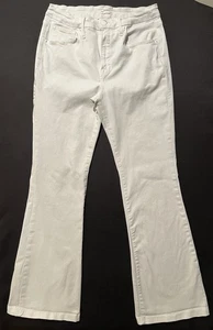 Good American Damen weiß High Rise Schlag Jeans Größe 12/31 Stretch Bootcut - Bild 1 von 9