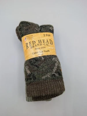 Red Head Camp Cub Juvenil X-Pequeño 2 Pares Calcetines Hechos en EE. UU. 20% Merino Foto 1 de 4