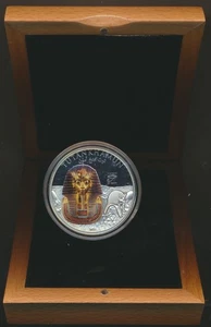 Cook Islands: 2013 $1 Tutankhamun HISTORY OF EGYPT Silvered Proof, Mintage 5,000 - Picture 1 of 1