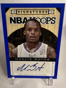 Tarjeta de inserción de firmas azules Maalik Wayns 2013-14 NBA Hoops #41 (AU) 25/03 - Imagen 1 de 2