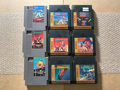 LOTE DE 9 Juegos Tengen NES (RBI Gauntlet Crossbones Pac-Man Alien) - SOLO CARROS Foto 1 de 4
