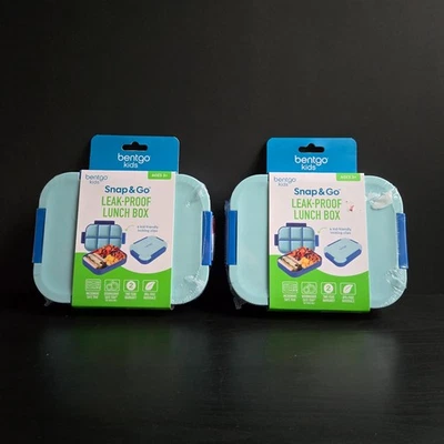 Bentgo Kids Snap & Go герметичный ланч-бокс - синий - НАБОР ИЗ 2 - Изображение 1 из 4