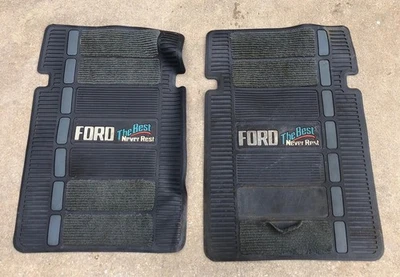 VINTAGE Ford Truck The Best Never Rest Rubber Carpet Floor Mats F150 F250 F350 - Image 1 of 4