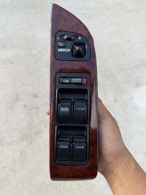 Interruptor de control de ventana eléctrica maestro del lado izquierdo Acura TL 2001 grano de madera OEM Foto 1 de 4