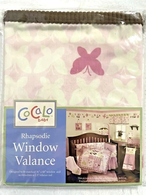 Cenefa de cortina CoCaLo Baby Rhapsodie rosa mariposa 36" x 48" NUEVO Foto 1 de 4