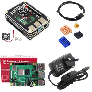 Raspberry Pi 4 Model b 2/4/8gb Kit - Case with Fan, Power Supply, HDMI Cable - Afbeelding 1 van 9