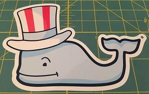 VINEYARD VINES WHALE 4TH OF JULY WHALE STICKER DECAL SOUTHERN PROPER - Picture 1 of 1