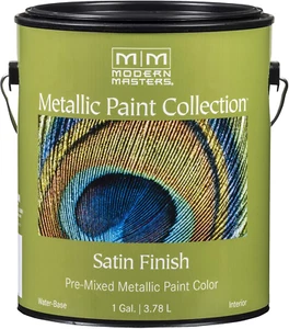 1 Gal ME221 Warm Silver Metallic Paint Collection, Satin Water-Based Decorative - Picture 1 of 6
