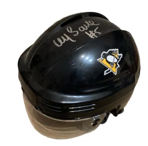 Von Ulf Samuelsson signierter Mini-Hockeyhelm Pittsburgh Penguins - BAS COA - Bild 1 von 10