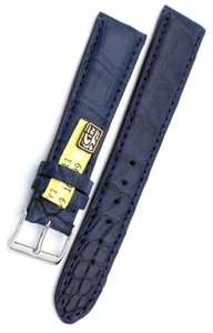 Cinturino orologio 19mm/16 Louisiana blu ALLIGATORE COCCODRILLO Germany vintage BAND strap - Foto 1 di 2