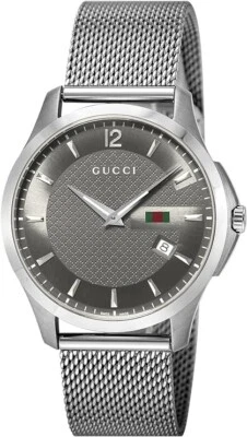 Gucci G-Timeless Gray Dial Mesh Band Men's Watch - YA126315 - Image 1 of 3