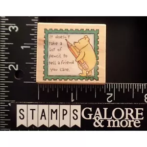 All Night Media Rubber Stamp 756E TELL A FRIEND YOU CARE POOH POSTAGE LETTER T06 - Imagen 1 de 2