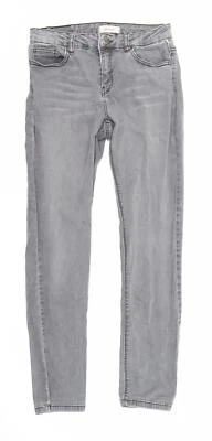 Pantalones de mezclilla ajustados de algodón gris Pimkie para mujer talla 8 L26 con cremallera regular Foto 1 de 4