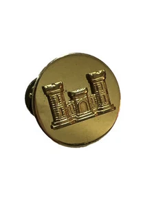 US Army Brass Collar Insignia Engineer Corps Disc Set Screw Back Enlisted - Picture 1 of 7