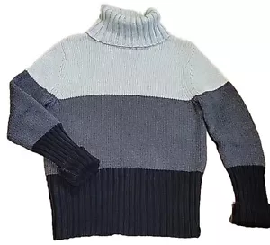 Calvin Klein Jeans Sweater Turtleneck Jumper 100% Cotton Gray Size Small - Picture 1 of 9