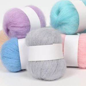 25g/Ball Mohair Cashmere Knitting Wool Yarn Shawl Scarf Crochet DIY Thread Yarn - Bild 1 von 28