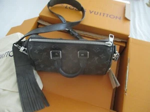New in Box Louis Vuitton Keepall Bandouliere 25 Monogram Eclipse - Picture 1 of 8