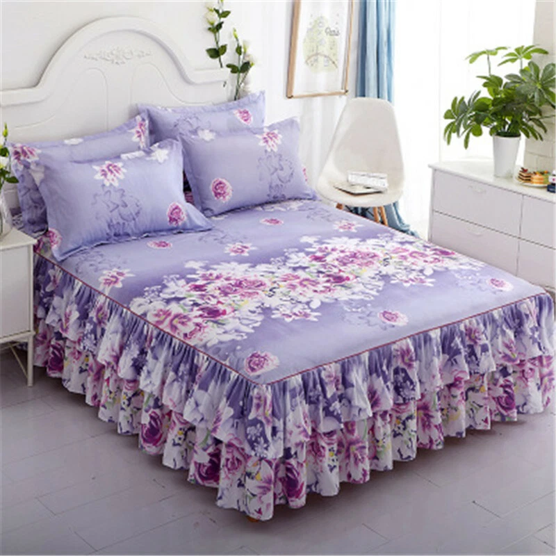 3 piece Printed Bedding set - Floral Design-1 Flat Sheet & 2 Pillow Cases - Image 1 of 1