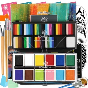 Bowitzki Face Painting Kit For Kids Party Split Cakes Palette Face Paint 2 Pack - Picture 1 of 19