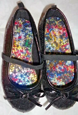 Nuevos zapatos de vestir de espuma viscoelástica descolorida gloria negra metálica 7T niñas sin marcas Foto 1 de 4