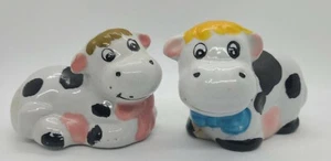Cow Girl and Boy Salt and Pepper Shakers - Picture 1 of 4