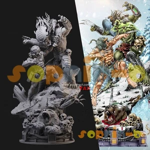 Weapon X vs Predator Resin 1:6 Model Kit Unpainted 3d Print GK Statue Figure - Picture 1 of 12