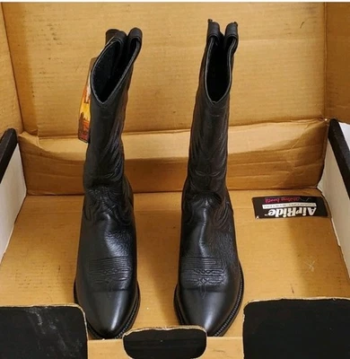 Nuevas etiquetas con etiquetas raras botas negras Abilene de cuero genuino vintage talla para mujer 5,5 M Foto 1 de 4