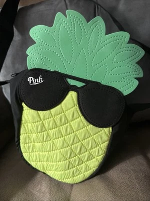 PINK Victoria Secret Pineapple Cooler Bag w/ Zipper & Shoulder Strap - SO CUTE! - Image 1 of 4