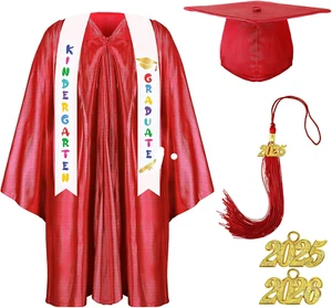 2025 Year Preschool and Kindergarten Graduation Gown Cap Tassel Set with 2025/20 - Picture 1 of 12