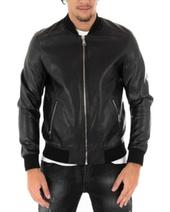Chaqueta Hombre College Ecopiel Color Liso Negro - Imagen 1 de 9
