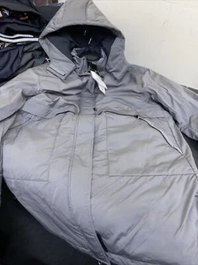 Luzern Goose cappotto donna grande con cappuccio giacca invernale grigio cappuccio rimovibile - Foto 1 di 3