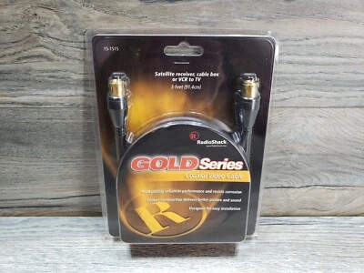 RadioShack Coax Video Cable Gold Series 15-1515 3 Foot 75-Ohm - Image 1 of 4