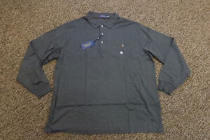 BIG & TALL Polo Ralph Lauren Men's Long Sleeve Polo Shirt 3XLT - Bristol Heather
