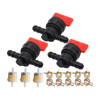 MOTOROZA 3 x 1/4"Inline Gas Fuel Cut off Shut Off Valve For Briggs&Stratton 494768 698183
