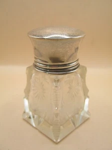 Anique London HM Sterling Silver & Cut Glass Perfume / Scent Bottle / Salts Jar - Picture 1 of 5