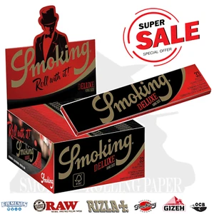 Cartine Smoking Nere De Luxe King Size Black Deluxe Lunghe Da 50 LIBRETTI - Zdjęcie 1 z 3