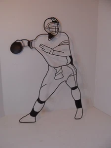 Football Player Art/Wall Hanging Black Metal Art for Boys Room Large 25"x15" - Picture 1 of 5