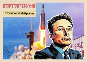 Elon Musk 1956 Inspired Custom Trading Card By MPRINTS - Picture 1 of 1
