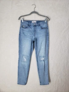 Abercrombie Fitch Women Jeans 15/16 Blue Cotton Blend Regular Girlfriend Denim - Picture 1 of 22