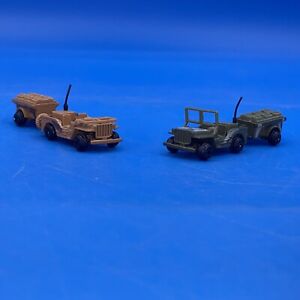 HO Scale 1/87 Zylmex T432 Die Cast Jeep w/ Trailer 8A-43 Lot of 2