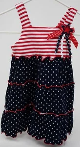 Sophia Rose Patriotic Blue& Red with White Stars Sundress Size 12 months NWT - Picture 1 of 1