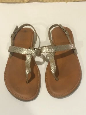 Sandalias cómodas chanclas italianas con correas doradas marrones talla 4 para niñas y niños Foto 1 de 4