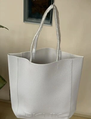 DKNY Large Beach Tote Shopper Bag Beach Bag White Faux Leather Brand New💖💖 - Image 1 of 4