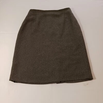 Falda vintage de mujer GARFIELD & MARKS marrón con cremallera trasera y abertura talla 2 hecha en EE. UU.  Foto 1 de 4