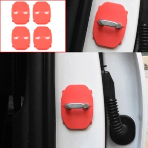 For Hyundai Sonata 2020-2023 Red Matte Door Buckle Protection Cover Trim 4PCS - Picture 1 of 9