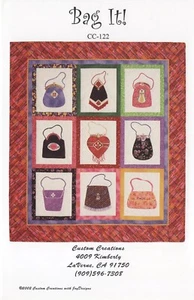 Purses BAG-IT! Quilted Wallhanging Quilt Pattern CC-122 UNCUT Custom Creations - Picture 1 of 4
