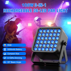 Luz de escenario 10X 36LED RGB recargable luz PAR DMX discoteca evento espectáculo fiesta club - Imagen 1 de 16