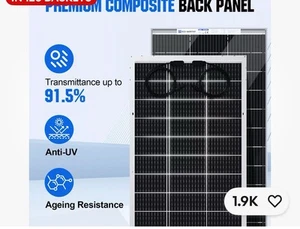 ECO-WORTHY Bifacial 12V 200W 195W Mono Solar Panel For Home Campervan Caravan RV - Picture 1 of 2